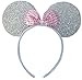 Silver Glittery Sparkly Minnie Mouse Ears Fancy Dress Headband by DangerousFX