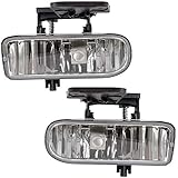 Driver and Passenger Fog Lights Lamps Replacement for GMC Pickup Truck SUV 10385054 10385055