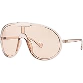 GFUIARA Trendy Oversized Sunglasses for Women Men Fashion Shield Aviator Sun Glasses UV400 Protection Goggles