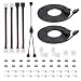 5050 4Pin LED Strip Connector Kit with 2 Way RGB Splitter Cable, 6.6ft RGB Extension Cable, Strip to RGB Controller Jumper, LED strip to strip Jumper, L Shape Connectors, Gapless Connectors