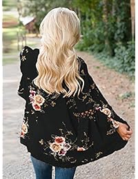 Casuress Kimono suelto con estampado floral para mujer