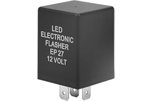 EBTOOLS EP27 5-Pin LED Flasher Flash Relay, 12V EP27 Electronic LED Flasher Relay Fix for Turn Signal Light Fast Hyper Flash