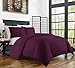 Zen Bamboo Ultra Soft 3-Piece Rayon Derived From Bamboo Duvet Cover Set - Hypoallergenic and Wrinkle Resistant - Full/Queen - Purple