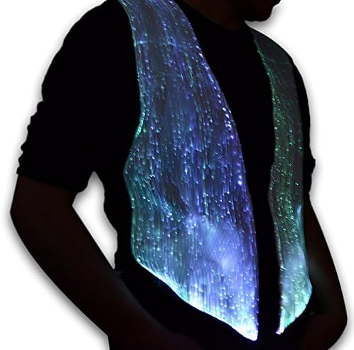 TrYptiX Men's Fiber Optic Light up Waistcoat (Small, White)
