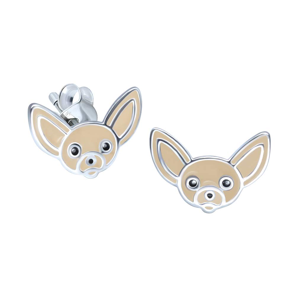 Chihuahua Dog Earrings 925 Sterling Silver