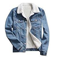 JESPER Women Autumn Winter Denim Upset Jacket Vintage Casaul Warm Loose Jeans Coat Blue