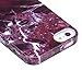 Landfox 5s Case,iPhone 5s Case Marble Texture Print Cover Case Skin for iPhone 5s (Red)