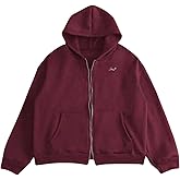 VIPWOLF Men's Zip Up Hoodie Sweatshirts Letter Embroidered Long Sleeve Hooded Jackets Streetwear