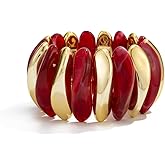 MIFYNN Acrylic Chunky Bangle Bracelets for Women Stackable Stretch Resin Bracelet Minimalist Colorful Bangle Vintage Boho Chic Wristband Jewelry for Women