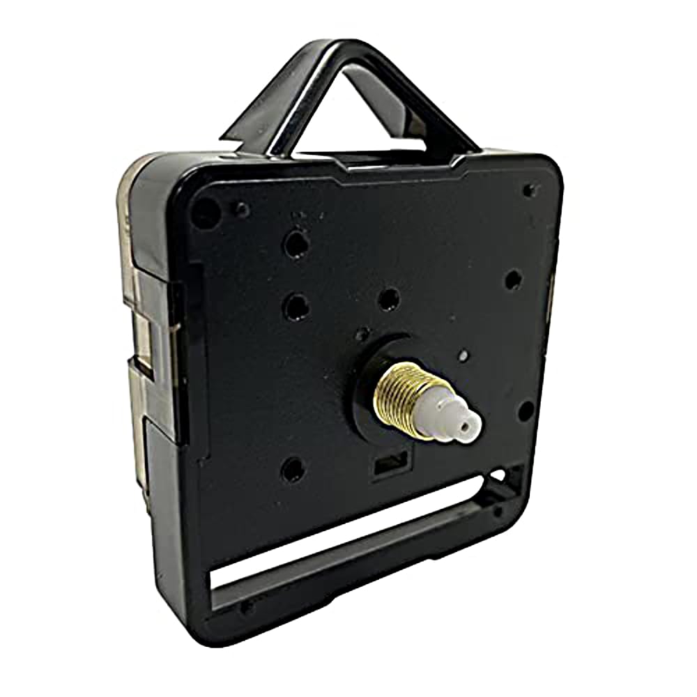 New Quartz Supersweep Silent Clock Mechanisms Battery Powered Replacement Plastic Motor 3.6mm & 5.5mm Hand Holes Wall Clock Repair DIY (Short - Gold Thread 5mm - 13mm Total)