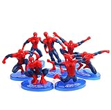 Spiderman Action Figure Set | 7 Pcs Cake Topper | Party Favor Supplies