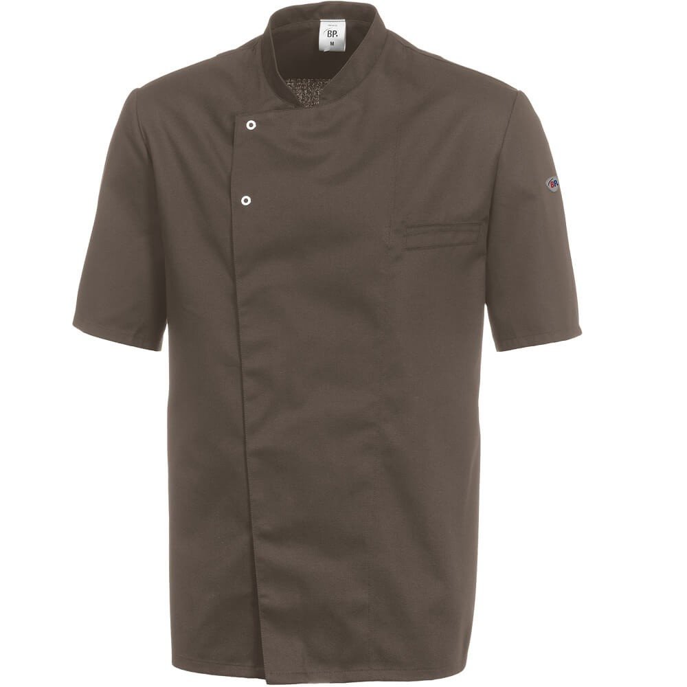 BP 1548-400-400-XS, Chef's jacket 1/2 sleeve, 1/2 sleeve with stand-up collar and concealed press-stud band 215,00 g/m², fabric blend falcon, XS