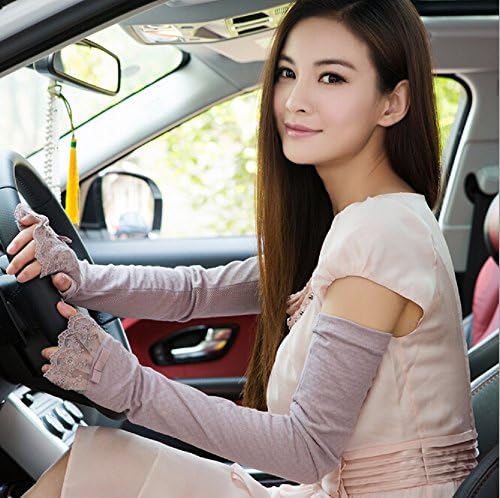 Vanace 1 Pair of Unti Uv Sun Protection Arm Long Sleeve Gloves for Ladies (Purple)