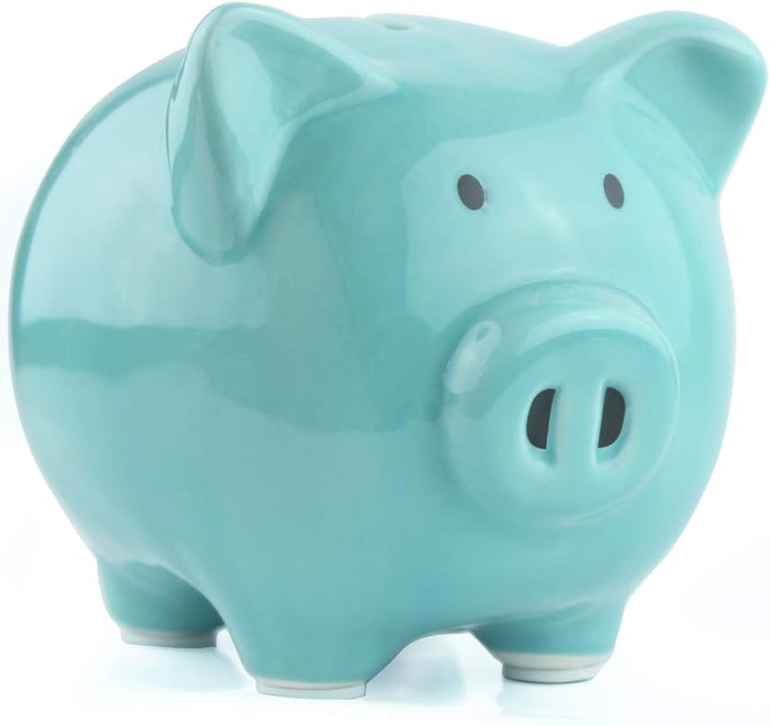 Ceramic Blue Piggy Bank Makes a Perfect Unique GIF, t Nursery Décor