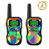 Yueetc Kids Walkie Talkies, 22 Channels 2 Way Radio Toy with Flashlight and LCD Screen, 3 Miles Range Walkie Talkies for Kids Girls Boys Toy Outdoor Adventure Camping Hiking (Rainbow)