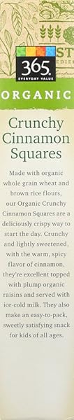 365 EVERYDAY VALUE, ORGANIC CRUNCHY CINNAMON SQUARES, 10 OZ