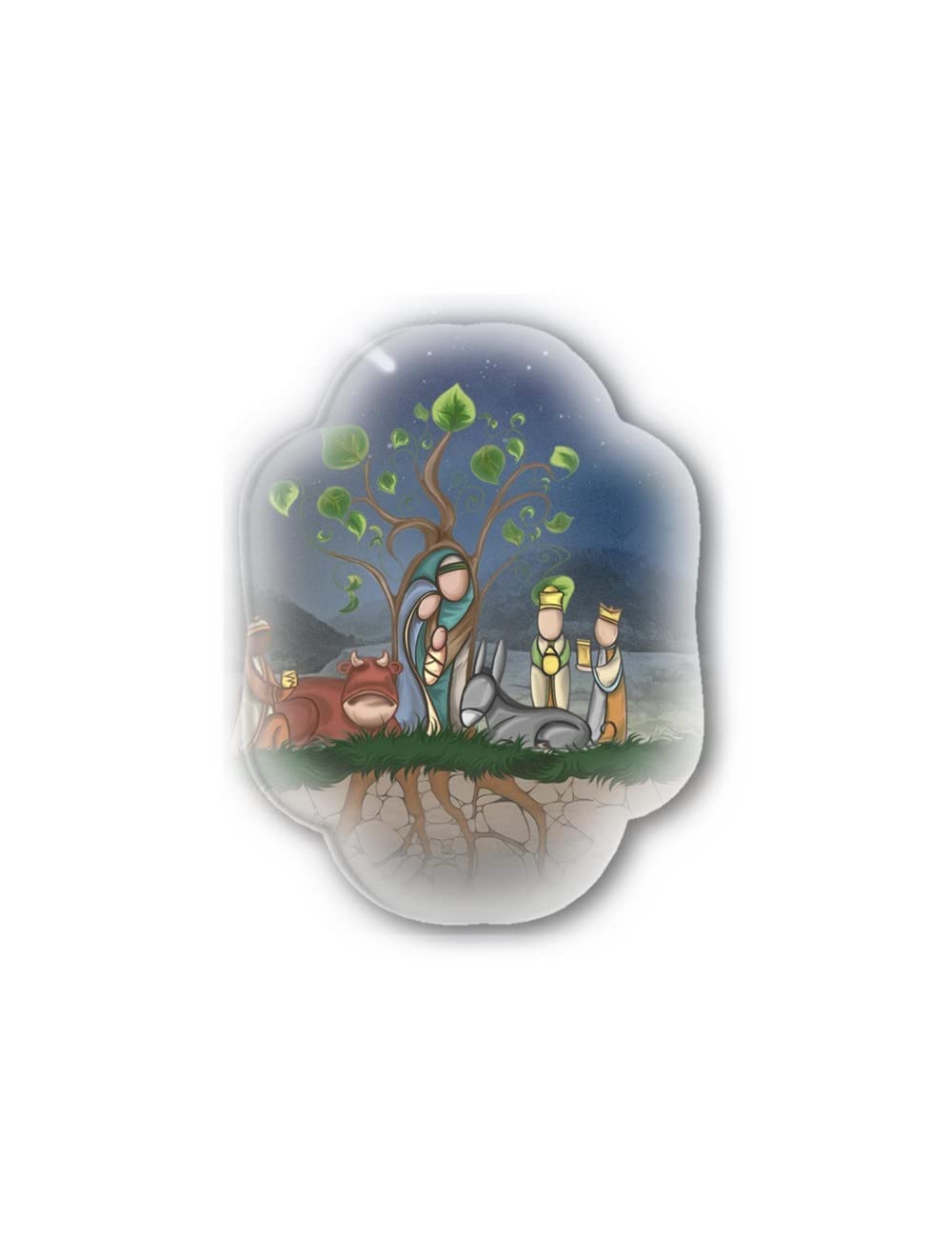 Fratelli Bonella | Magnetic Ornament with Crib and Tree of Life 6x4 cm | Made in Italy