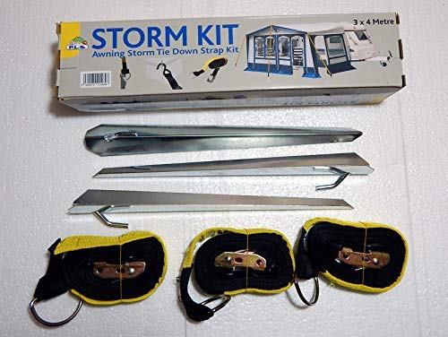 CARAVAN AWNING TENT GAZEBO STORM TIE DOWN KIT WITH 3 STRAPS CAM BUCKLE OP -BG400