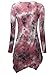 DJT Womens Tie Dyed Hankerchief Hemline Tunic Top Medium #17 Pink