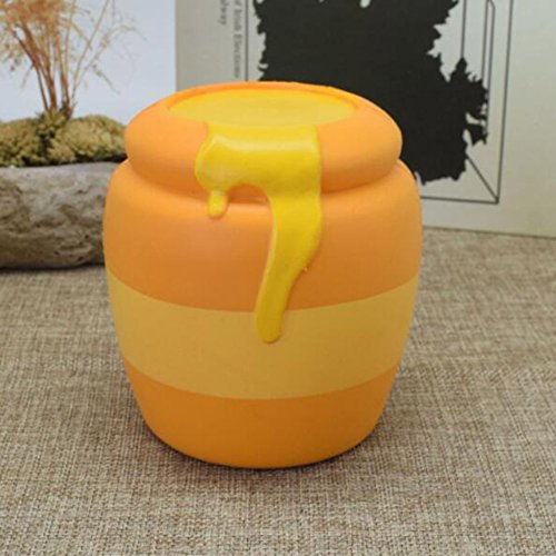 AhlsenL Funny Squishies Honey Jar Slow Rising Toys Rainbow Jumbo Cream Scented Time Killer Squeeze Kid Toy Charm Gift for Stress Relief (Honey jar)
