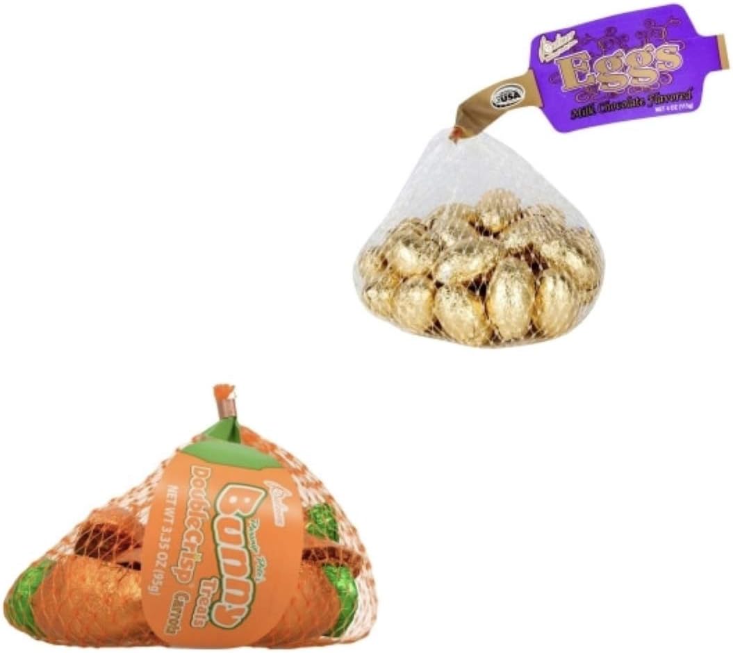 Chocolate Carrots And Eggs, Basket Stuffers, Individually Wrapped 2 Pack