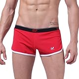 Men Side Splitting Boxer Size Color Red