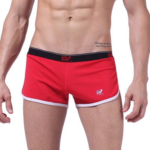 Men Side Splitting Boxer Size Color Red