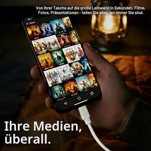 Lightning auf HDMI Adapter [Apple MFi zertifiziert], 1080P Digital AV Adapter für iPhone & iPad, Synchronisationsbildschirm zu TV/Monitor/Projektor, keine externe Stromversorgung erforderlich