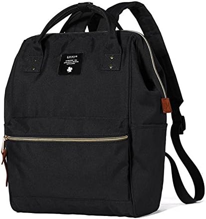 UIYI Teens Canvas Casual Schoolbag Cute Lightweight Multi-functional Backpack 160212 (Black)