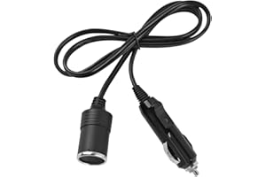 XINLIYA 12V/24V Car Cigarette Lighter Extension Cord, 3.28FT 15A 16AWG Vehicle Cigar Lighter Male Plug to Female Socket Cable
