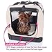 2PET Foldable Dog Crate - Soft, Easy to Fold & Carry Dog Crate for Indoor & Outdoor Use - Comfy Dog Home & Dog Travel Crate - Strong Steel Frame, Washable Fabric Cover, Frontal Zipper Large Beige
