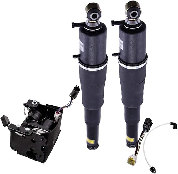 Pair Rear Air Shocks Suspension Strut + Air Compressor for