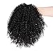 Vigorous Afro Kinky Curly Hairpiece Synthetic Clip in Ponytail Hair Extensions for Black Women Drawstring Natural Coily Ponytail for African Americans(Black)