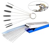 Podoy Carburetor Tool Kit Clean 13 Wires Jet Cleaning Needles 7 Nylon Tube Brushes Cleaner for ATV Moped Welder Carb