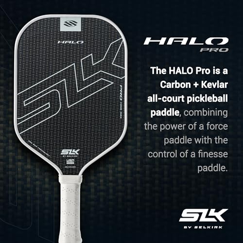 Selkirk Sport SLK Halo Raw Carbon Fiber Pickleball Paddle | Designed in The USA | Choose The T700 Raw Carbon Fiber Power, 18k Ultraweave Control, or Aramid Fiber Linkweave Thermoformed Pro
