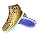 GreatJoy Cool Fun Light Up LED Shoes Sneaker 7 Colors USB Charging (42 / 10B Women / 8.5D Men, Gold)