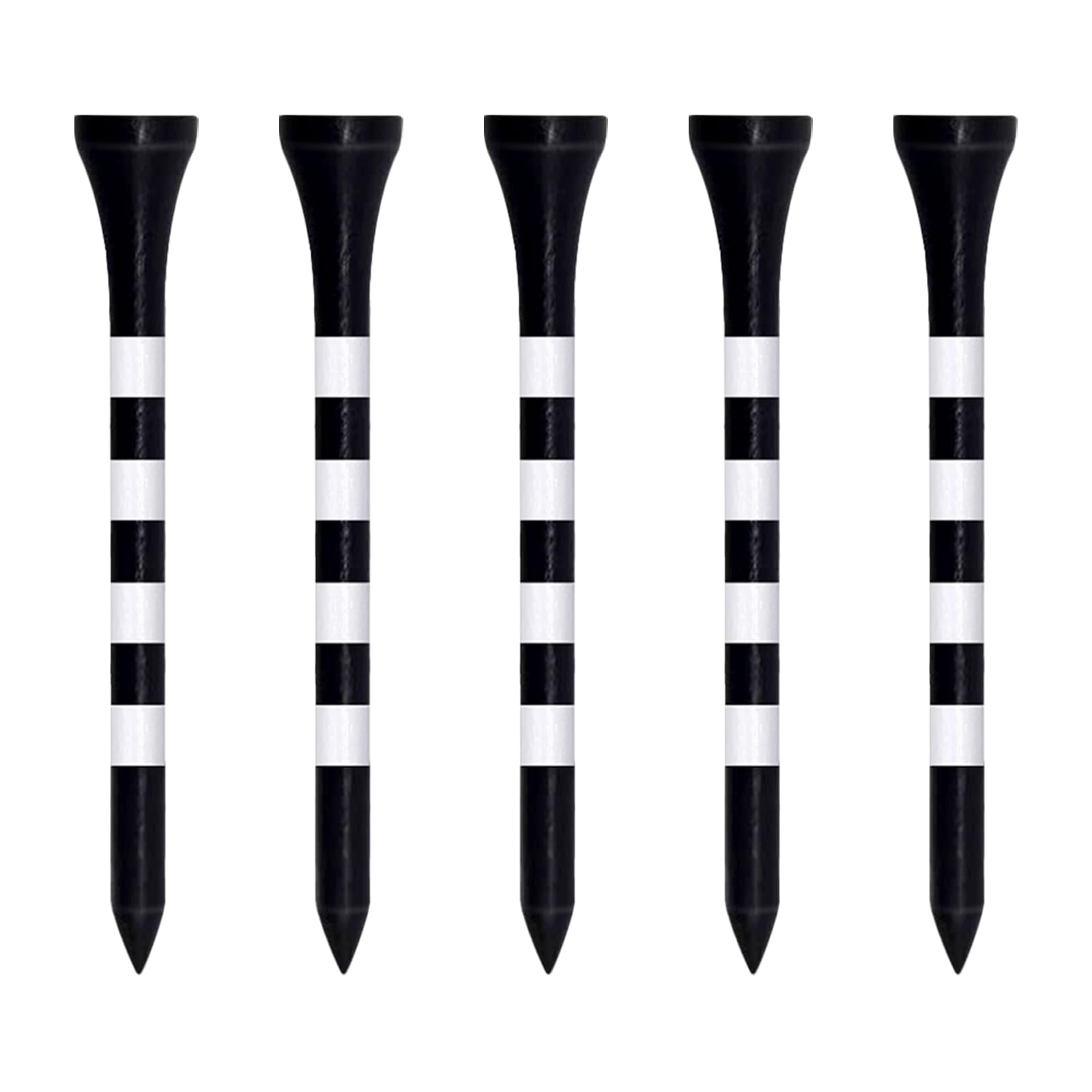 Zivisk Bamboo Golf Tees 70mm 100 Count, 2-3/4 inch Long Wooden Golf Tees - Black