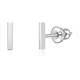 Limerencia Titanium Womens Stud Earrings,Long Strip,Dot,Triangle,F136 Implant Grade Pure Hypoallergenic Stud Earrings for Sensitive Women Man Ear