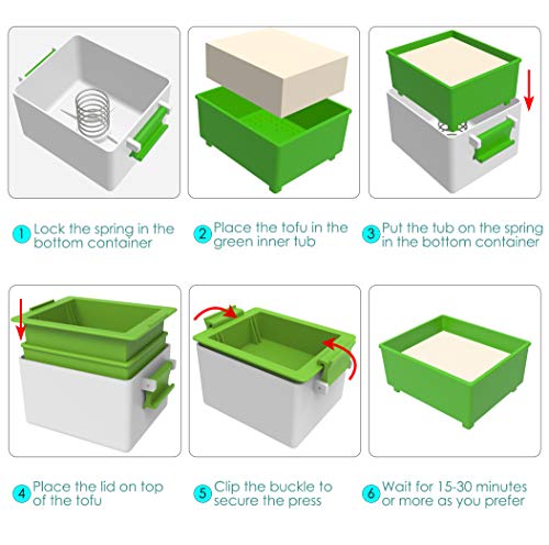 Yilador Tofu Press, Easily Removes Water from Tofu, The Ultimate Tofu Press Built-in Drainage to Avoid Messes, Simple and Effective - Premium Three-Layer Design, Safe for Dishwasher