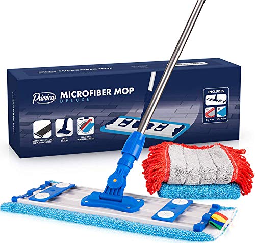 Microfiber Mop Kit - Professional Mops for Floor Cleaning - Easy Microfiber Mopping for Laminate, Hardwood, Tile, Bamboo and Stone Floors - Mop Pads Included - Telescopic Handle