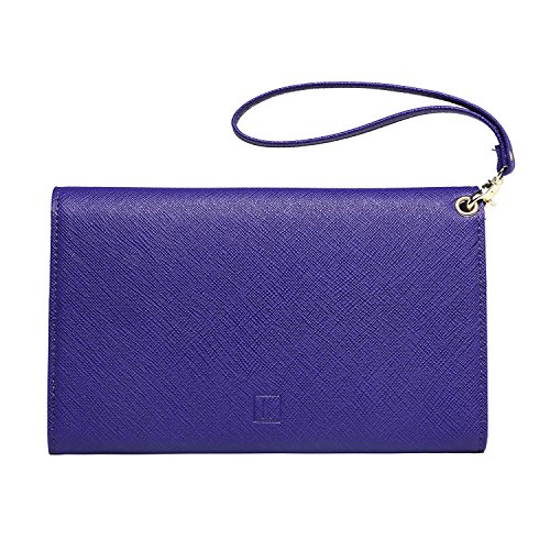 Krosslon Rfid Passport Holder Wristlet Travel Wallet Trifold Documents Organizer Slim Purse, Fit US UK CA Passport Cover Best Traveling Accessories for Women, Indigo Blue(202#) - Thumbnail 6