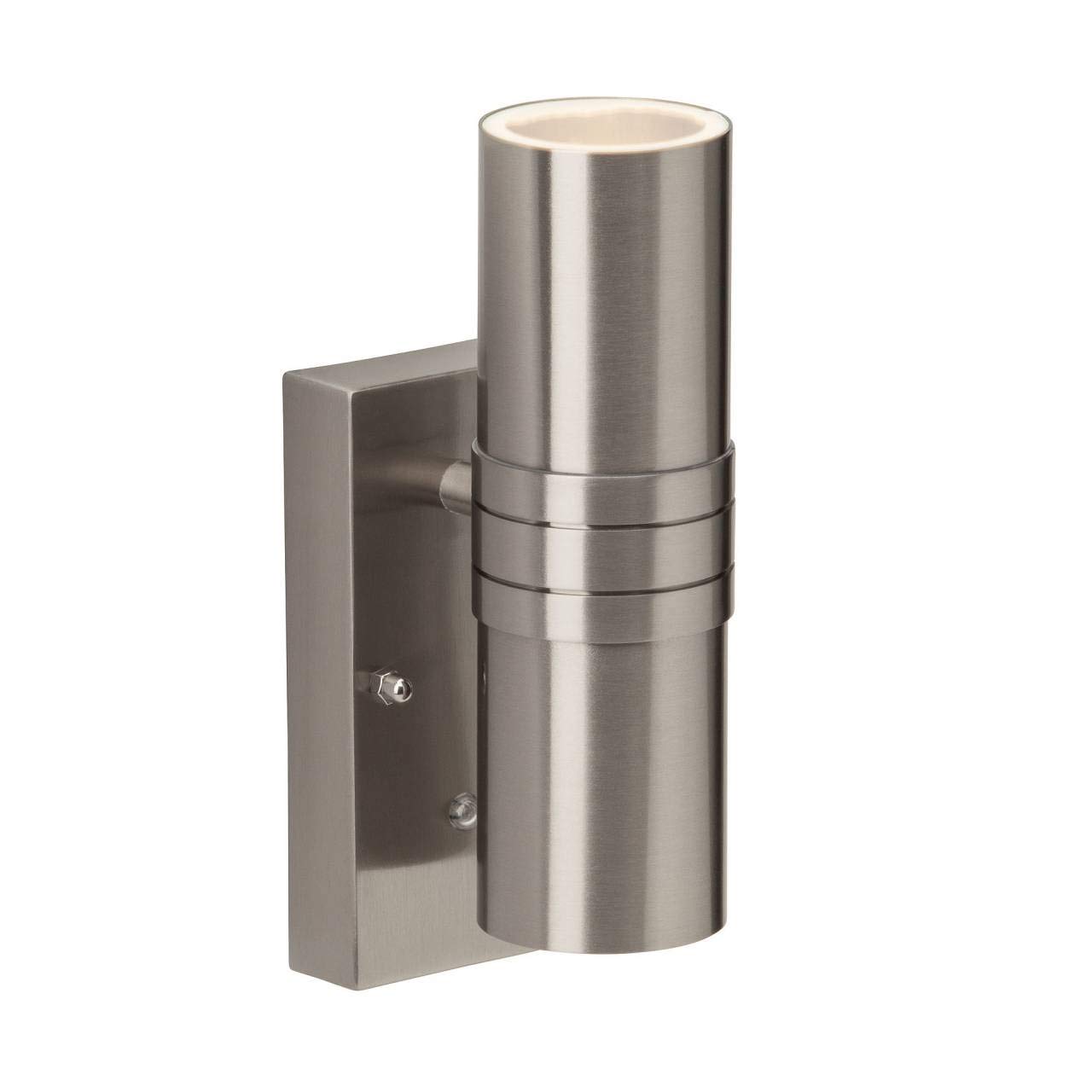 Brilliant Hanni Outdoor Wall Light 2 Bulbs with Dimmer Switch 6 W Stainless Steel