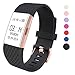 Wearlizer Compatible with Charge 2 Bands Accessories Silicone Strap Replacement Charge 2 Special Edition Lavender Rose Gold Buckle Black