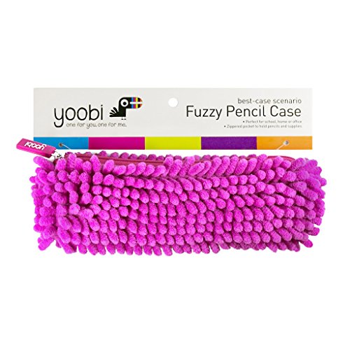 Yoobi best-case scenario fuzzy pencil case - pink