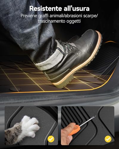 3W Volkswagen Tiguan 2025 2026 (Not Compatible with PHEV) Thorex™ Car Mats Set of 4 and Tailored Boot Mat Easy Clean Heavy Duty Car Mats and Boot Mat