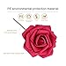 Febou Artificial Flowers, 50pcs Real Touch Artificial Roses Decoration DIY for Wedding Bridesmaid Bridal Bouquets Centerpieces, Party Decoration, Home Display, Office Decor (Standard Type, Deep Pink)