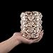 Feyarl Crystal Beads Makeup Brush Holder Gold Bling Handcrafted Comb Brush Pen Pencil Holder Pot Storage Cosmetic Tools Organizer Container Candle Holder