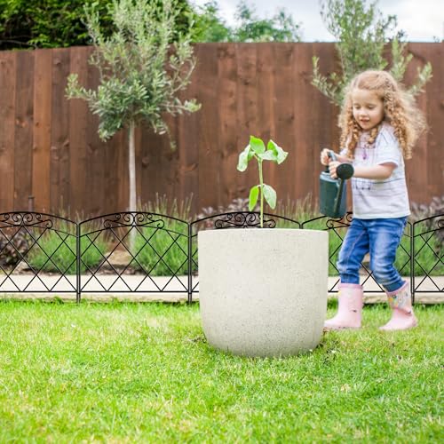 ARIFARO Decorative Garden Fence, 60 cm H x 56 cm W, 5 Panels, No Digging, Animal Barrier Fence, Pet Fence, Rustproof Metal Mesh Panel Border for Dogs, Rabbits and Patio.