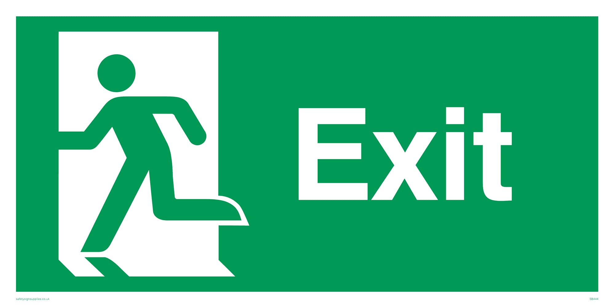 Pack of five - Exit â€“ Man Left No Arrow Sign - 300x150mm - L32