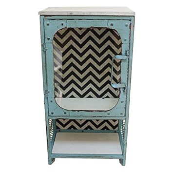 Urban Vintage Industrial Style Wall Storage Unit Glass Front